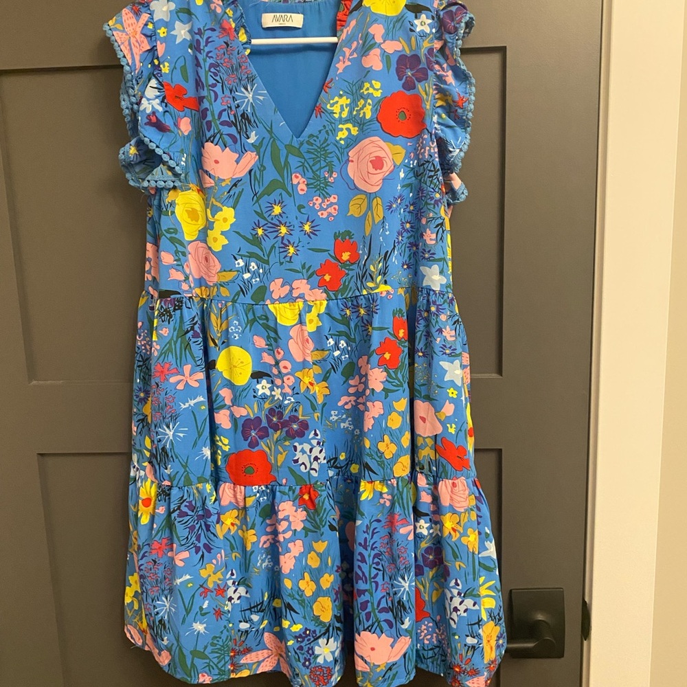 Beautiful colors dress from the Avara collection! Size small.